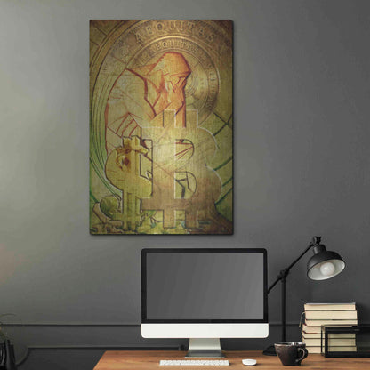 Luxe Metal Art 'Bitcoin Deco Eight' by Steve Hunziker Metal Wall Art,24x36