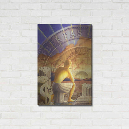 Luxe Metal Art 'Bitcoin Deco Five' by Steve Hunziker Metal Wall Art,24x36