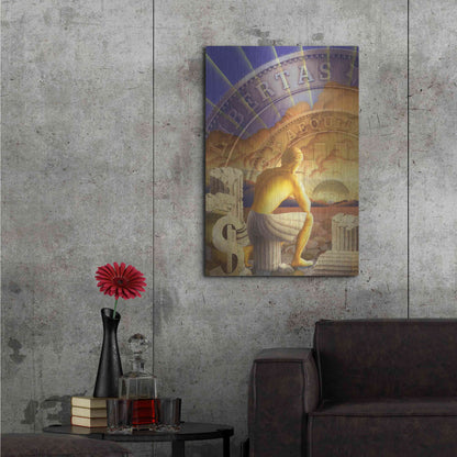 Luxe Metal Art 'Bitcoin Deco Five' by Steve Hunziker Metal Wall Art,24x36