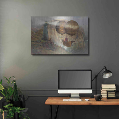 Luxe Metal Art 'Bitcoin Deco Two' by Steve Hunziker Metal Wall Art,36x24