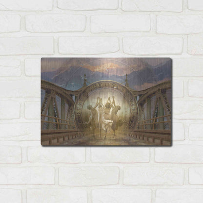 Luxe Metal Art 'Bitcoin Deco One' by Steve Hunziker Metal Wall Art,16x12