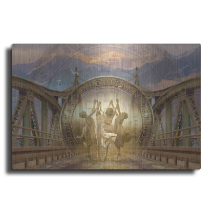 Luxe Metal Art 'Bitcoin Deco One' by Steve Hunziker Metal Wall Art