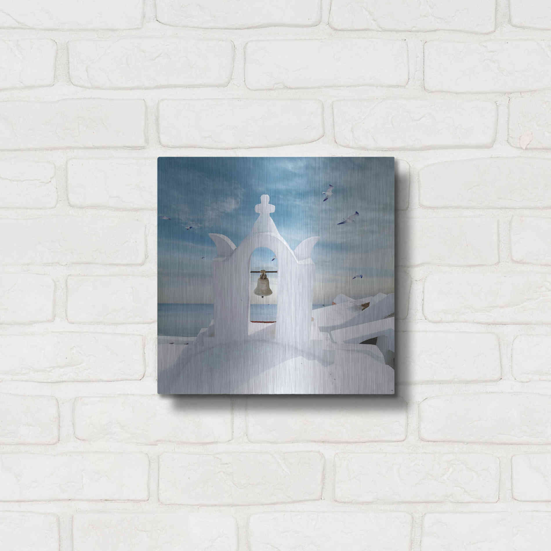 Luxe Metal Art 'Grecianblue Two' by Steve Hunziker Metal Wall Art,12x12