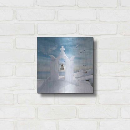 Luxe Metal Art 'Grecianblue Two' by Steve Hunziker Metal Wall Art,12x12