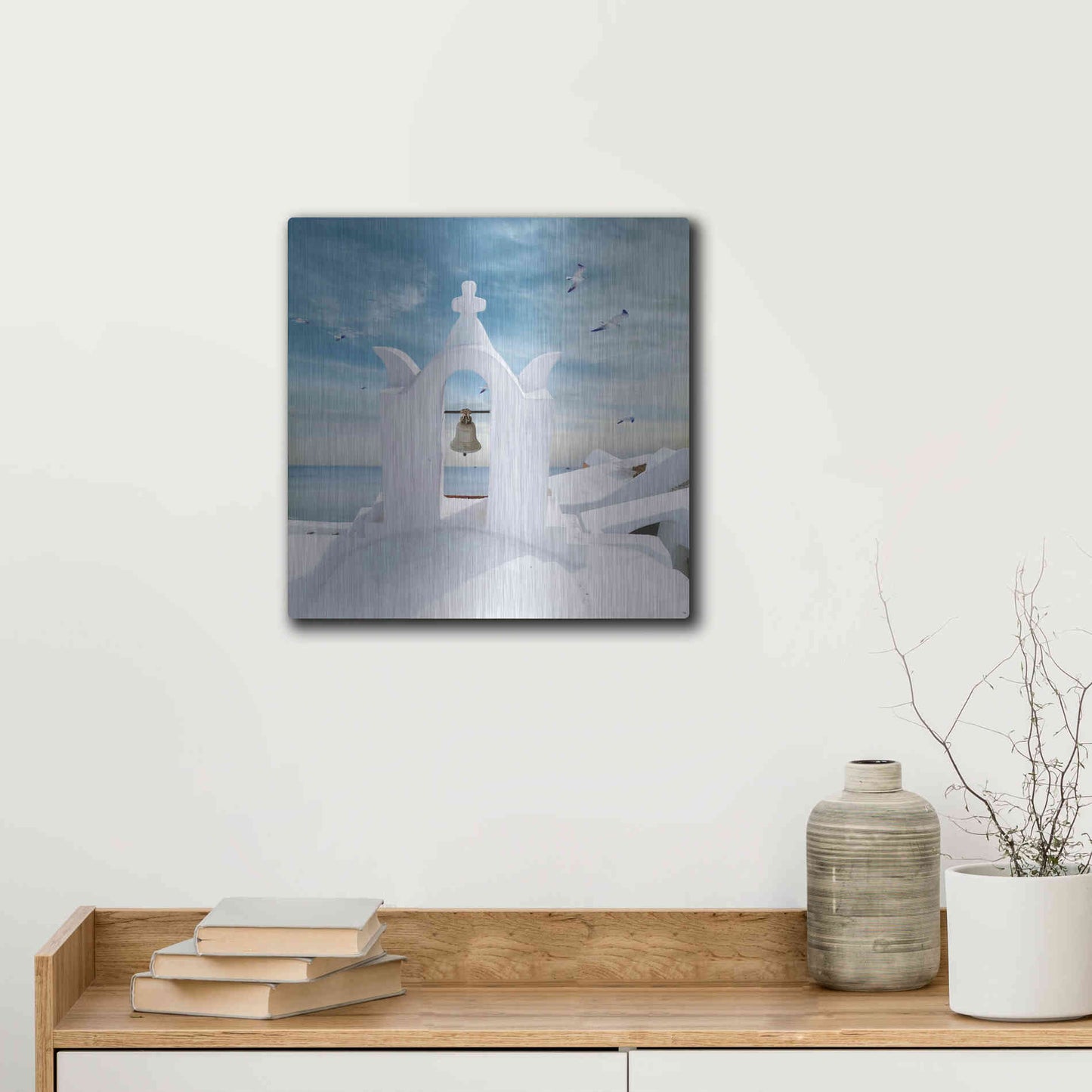 Luxe Metal Art 'Grecianblue Two' by Steve Hunziker Metal Wall Art,12x12