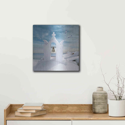 Luxe Metal Art 'Grecianblue Two' by Steve Hunziker Metal Wall Art,12x12