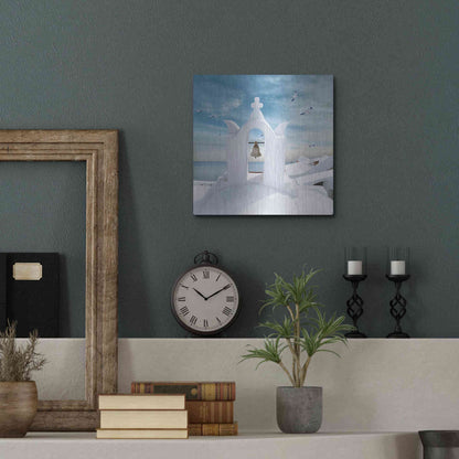 Luxe Metal Art 'Grecianblue Two' by Steve Hunziker Metal Wall Art,12x12