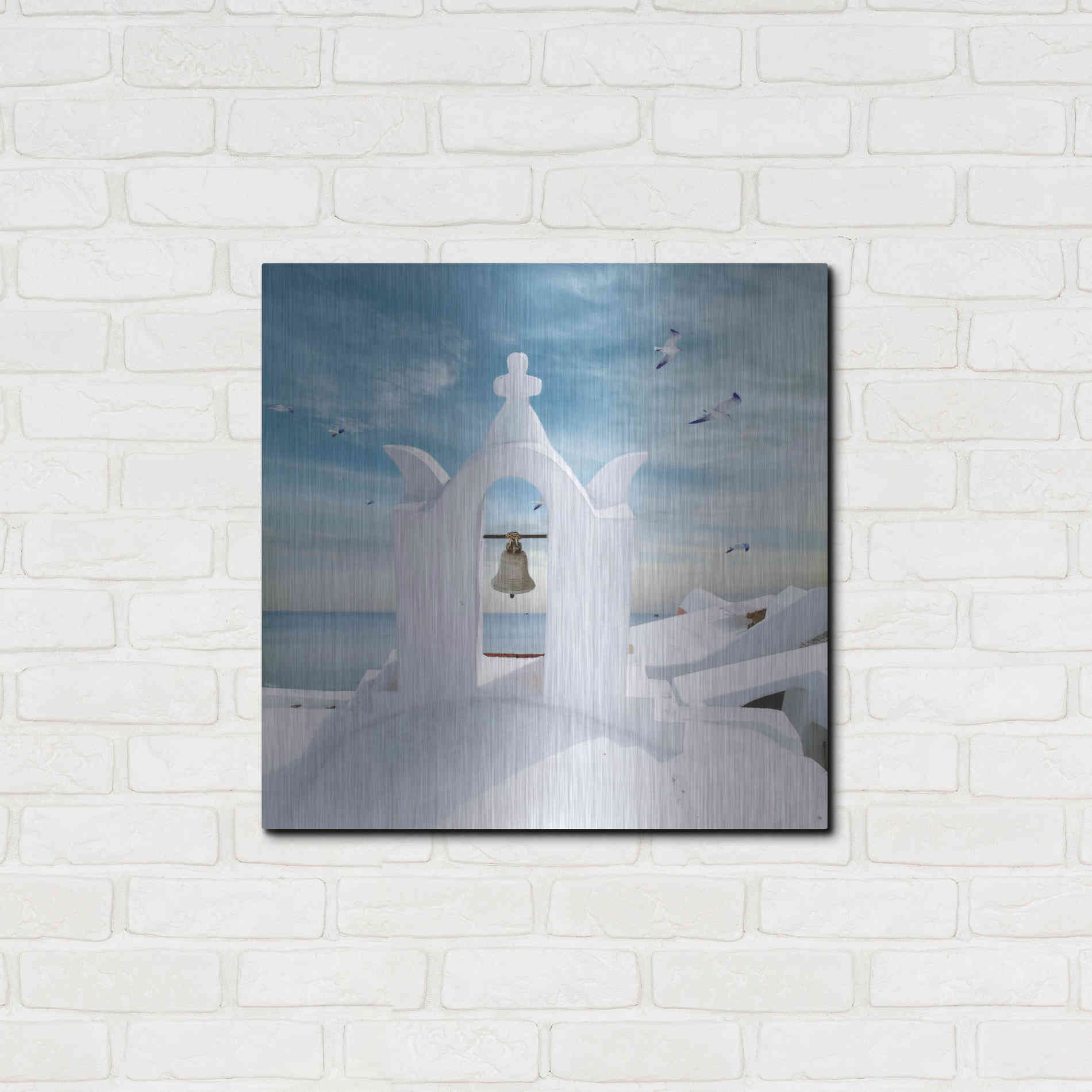 Luxe Metal Art 'Grecianblue Two' by Steve Hunziker Metal Wall Art,24x24