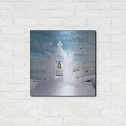 Luxe Metal Art 'Grecianblue Two' by Steve Hunziker Metal Wall Art,24x24