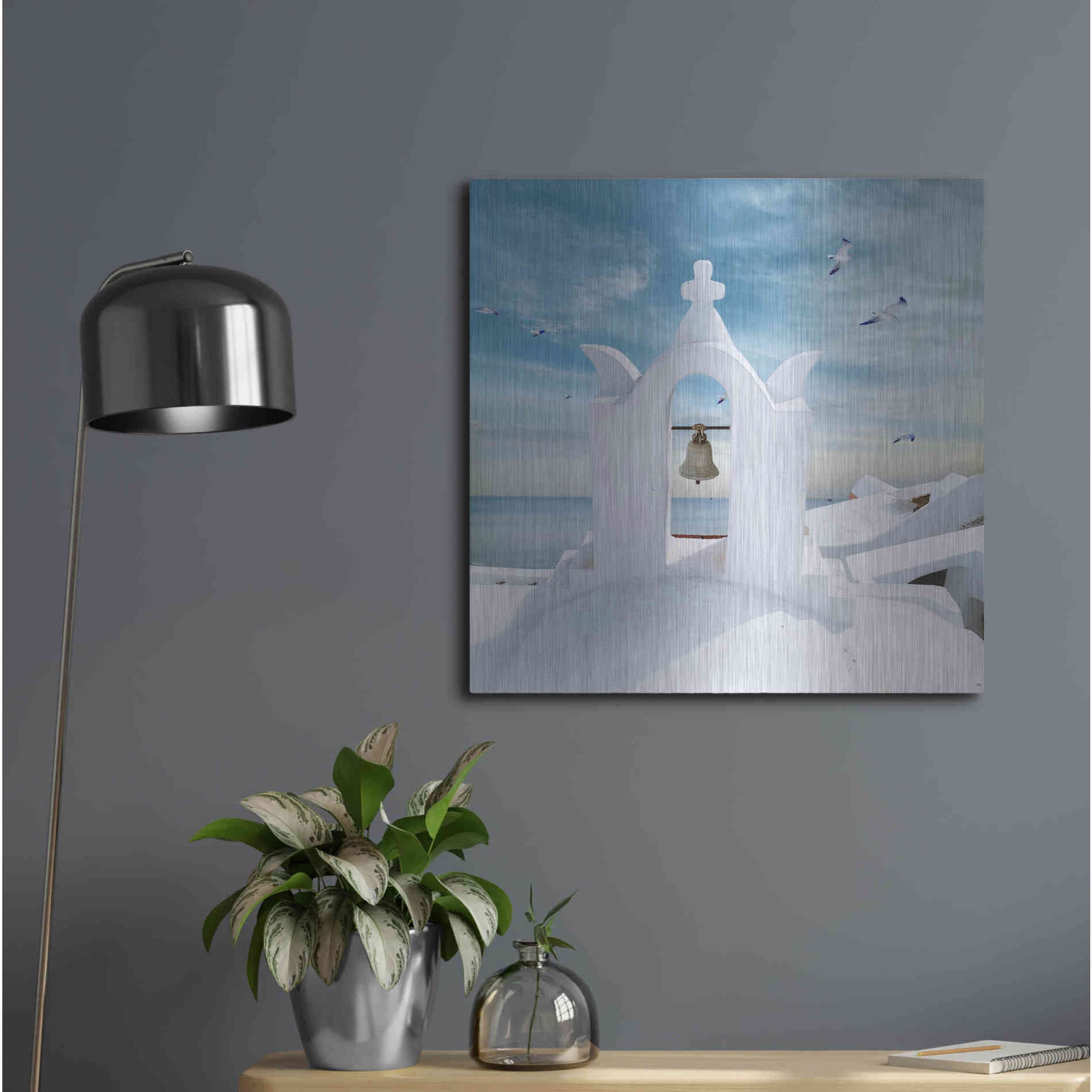 Luxe Metal Art 'Grecianblue Two' by Steve Hunziker Metal Wall Art,24x24