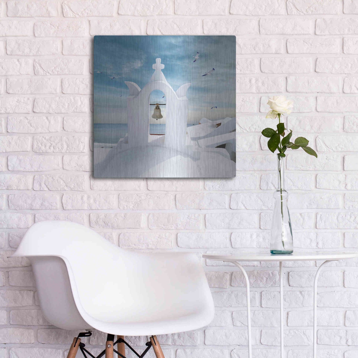 Luxe Metal Art 'Grecianblue Two' by Steve Hunziker Metal Wall Art,24x24