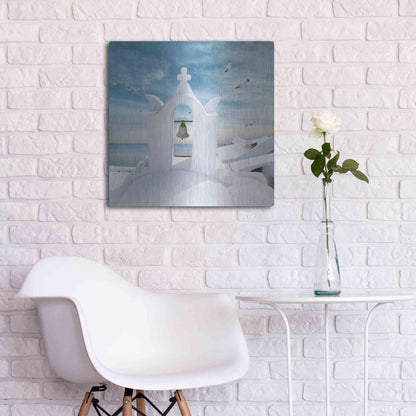 Luxe Metal Art 'Grecianblue Two' by Steve Hunziker Metal Wall Art,24x24