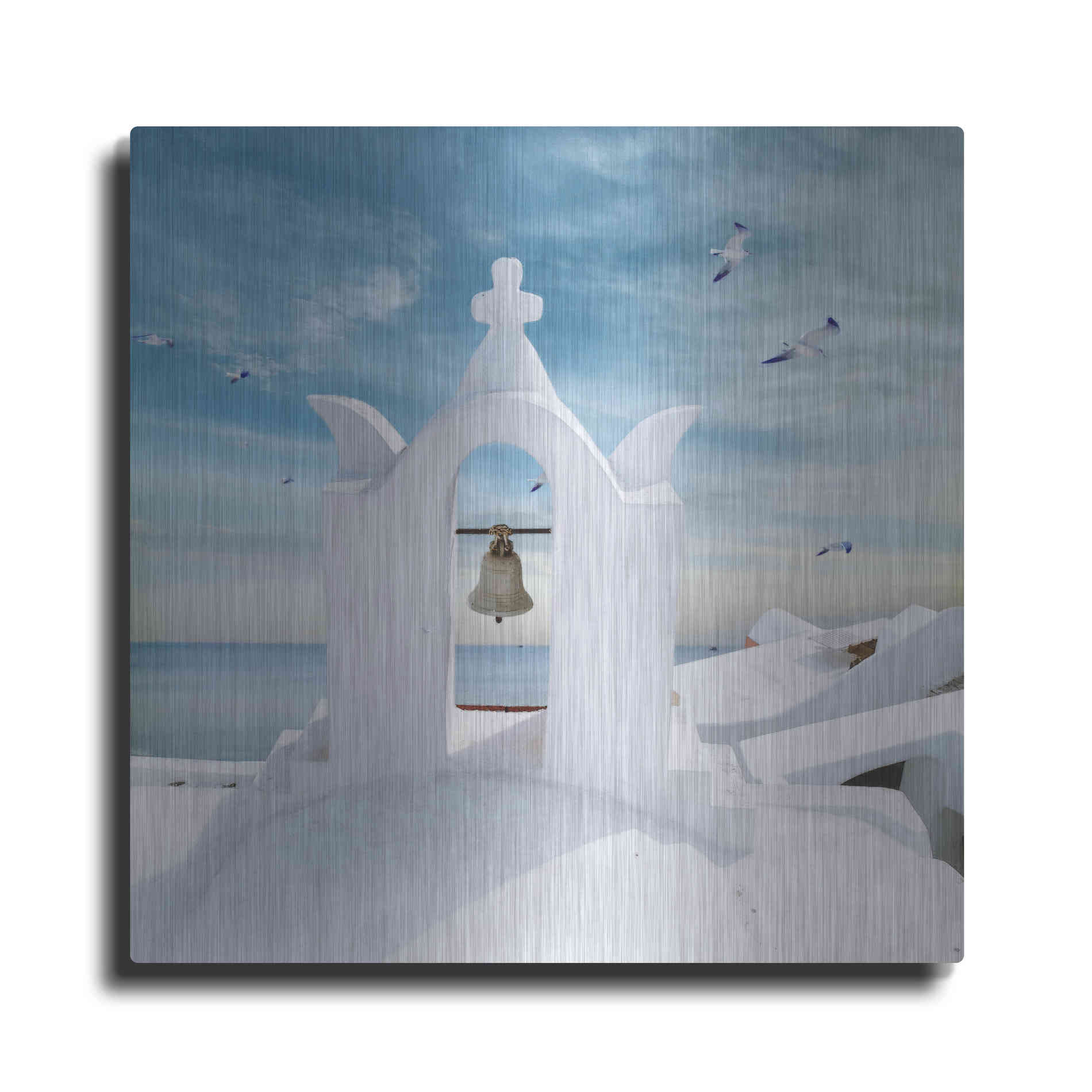 Luxe Metal Art 'Grecianblue Two' by Steve Hunziker Metal Wall Art