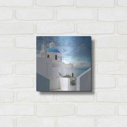 Luxe Metal Art 'Grecianblue One' by Steve Hunziker Metal Wall Art,12x12