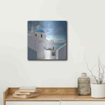 Luxe Metal Art 'Grecianblue One' by Steve Hunziker Metal Wall Art,12x12