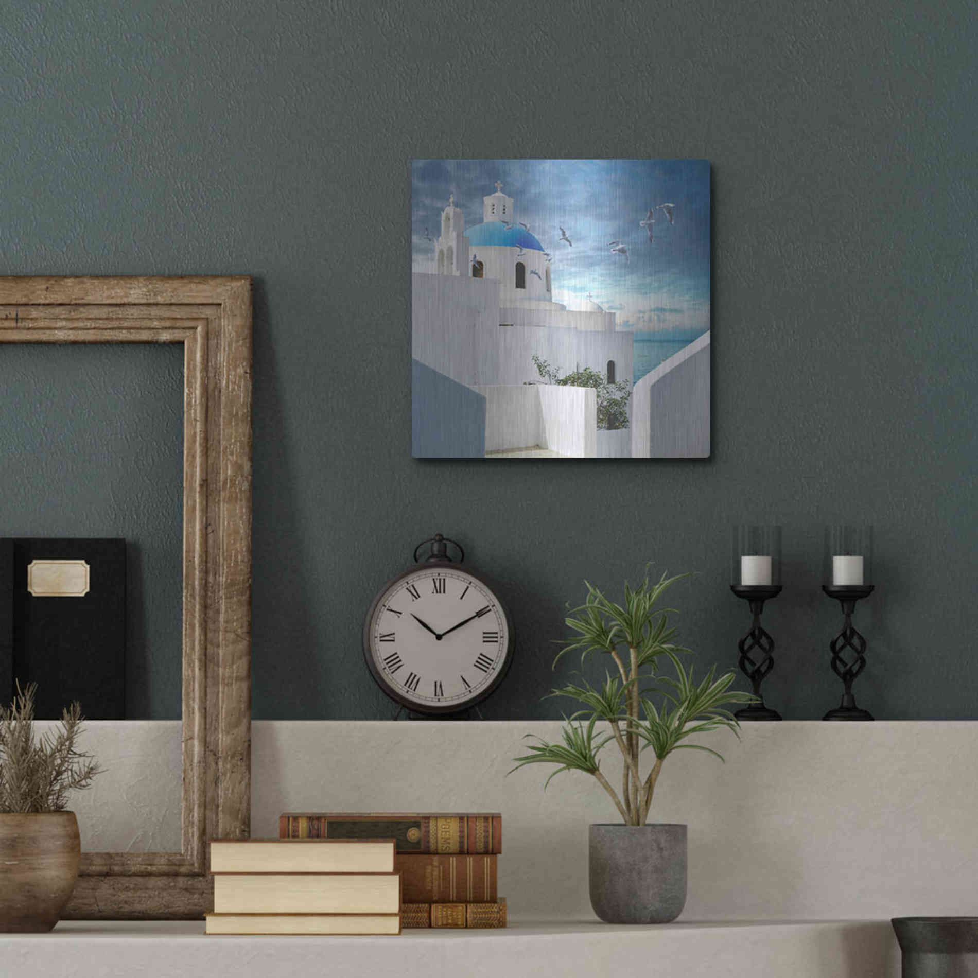 Luxe Metal Art 'Grecianblue One' by Steve Hunziker Metal Wall Art,12x12