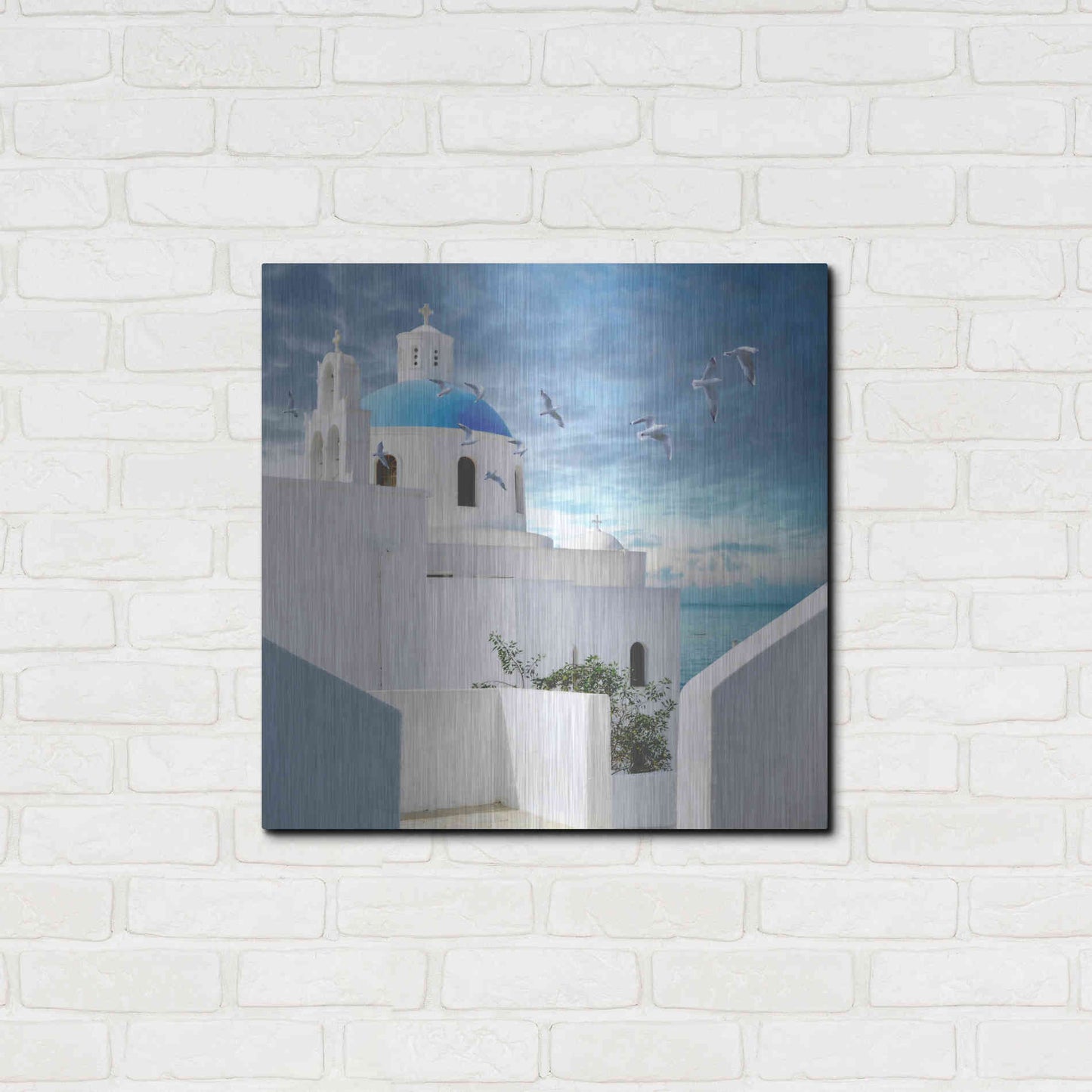 Luxe Metal Art 'Grecianblue One' by Steve Hunziker Metal Wall Art,24x24