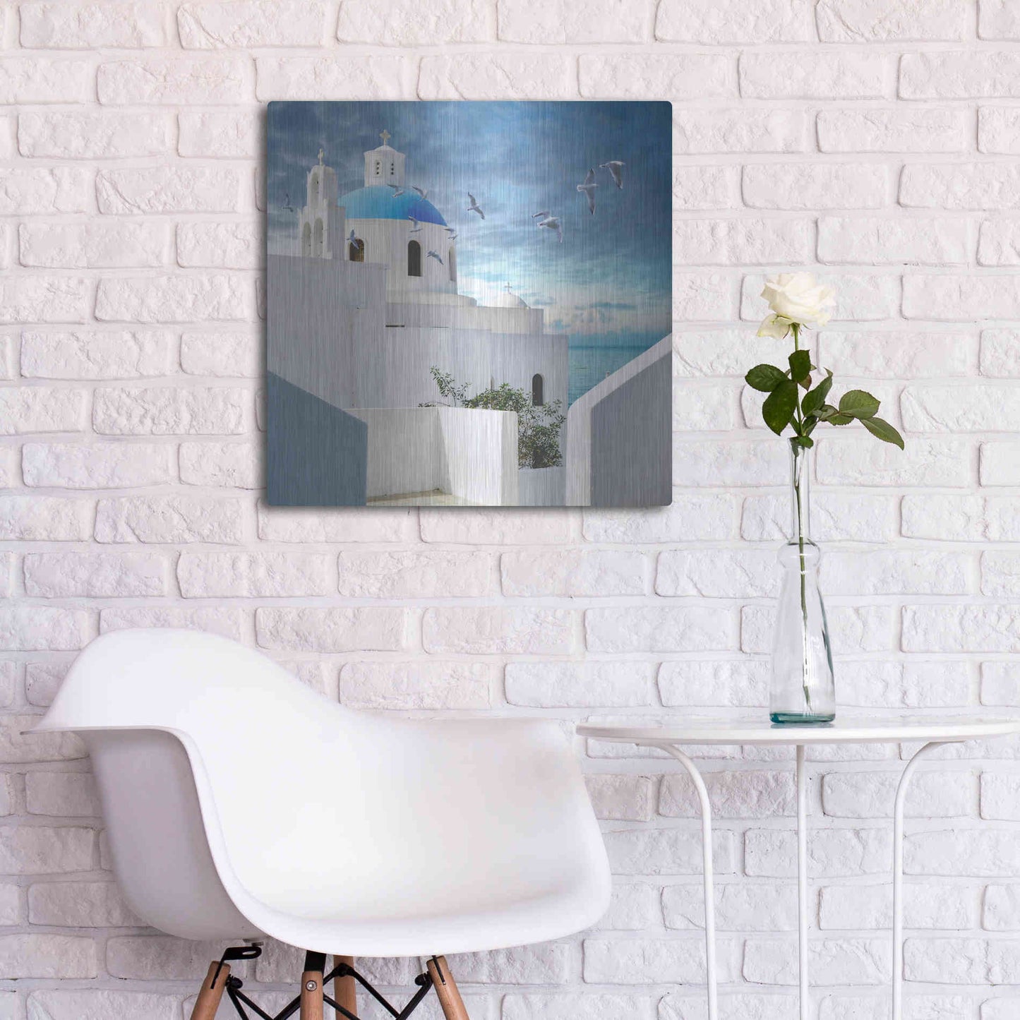 Luxe Metal Art 'Grecianblue One' by Steve Hunziker Metal Wall Art,24x24