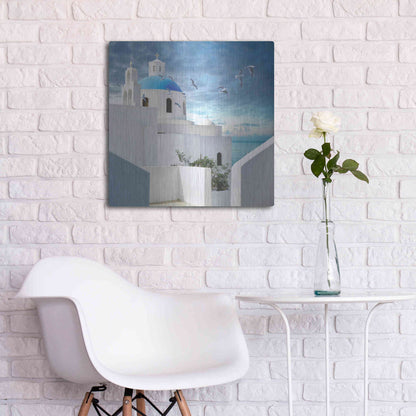 Luxe Metal Art 'Grecianblue One' by Steve Hunziker Metal Wall Art,24x24