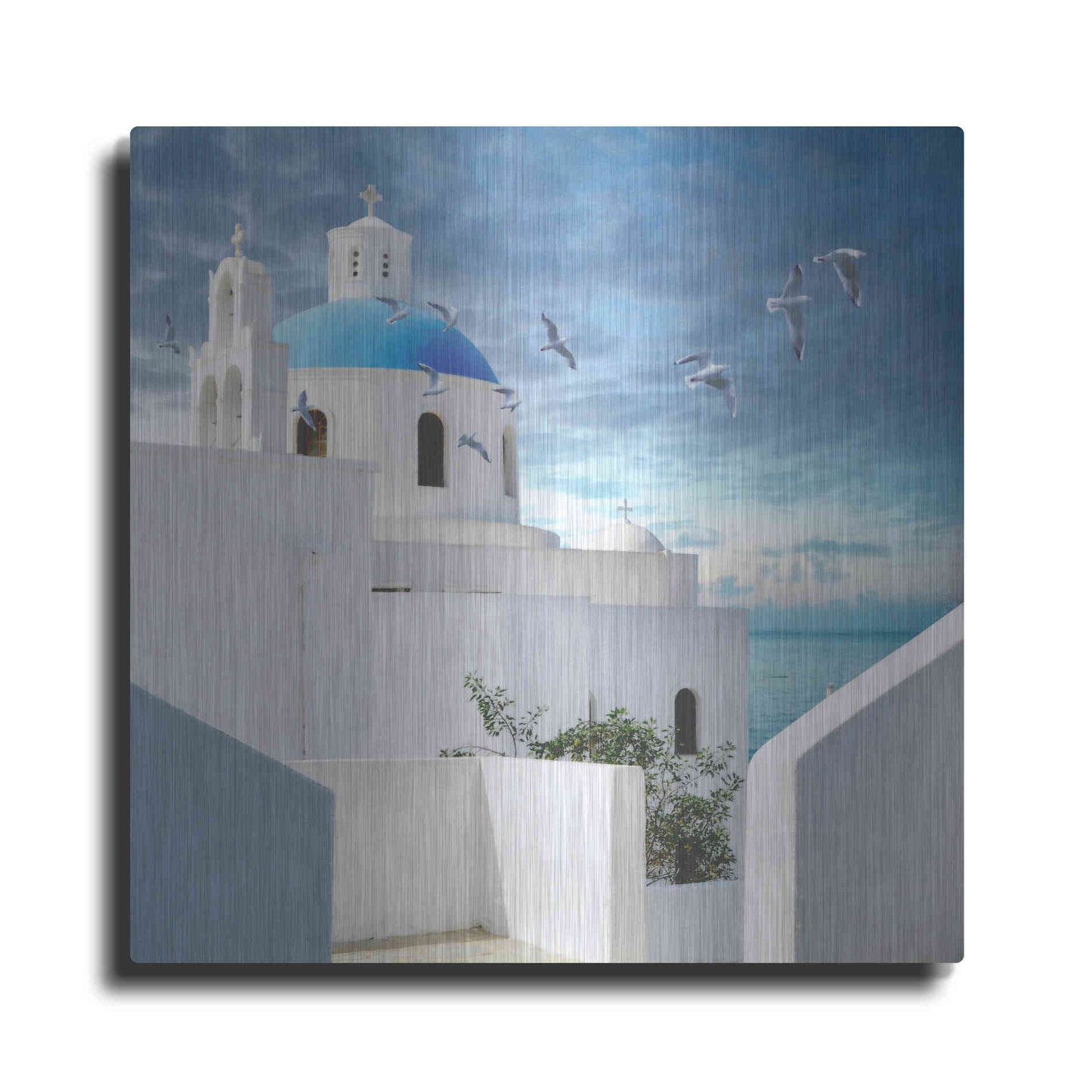 Luxe Metal Art 'Grecianblue One' by Steve Hunziker Metal Wall Art