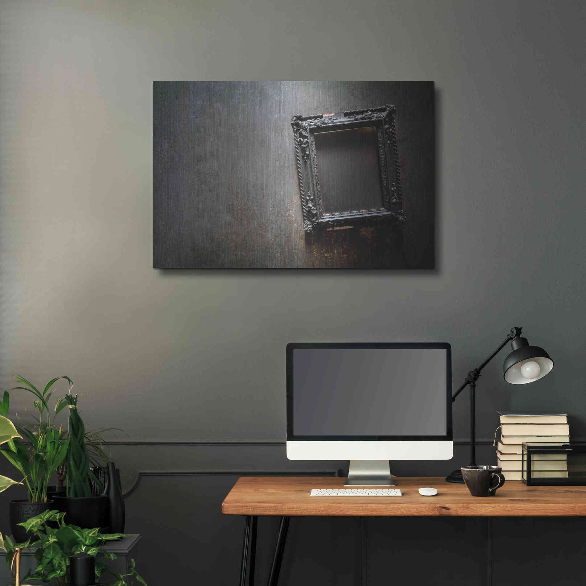 Luxe Metal Art 'Burned Frame' by Roman Robroek Metal Wall Art,36x24