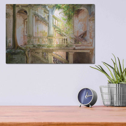 Luxe Metal Art 'Poetic Villa Ruin' by Roman Robroek Metal Wall Art,16x12