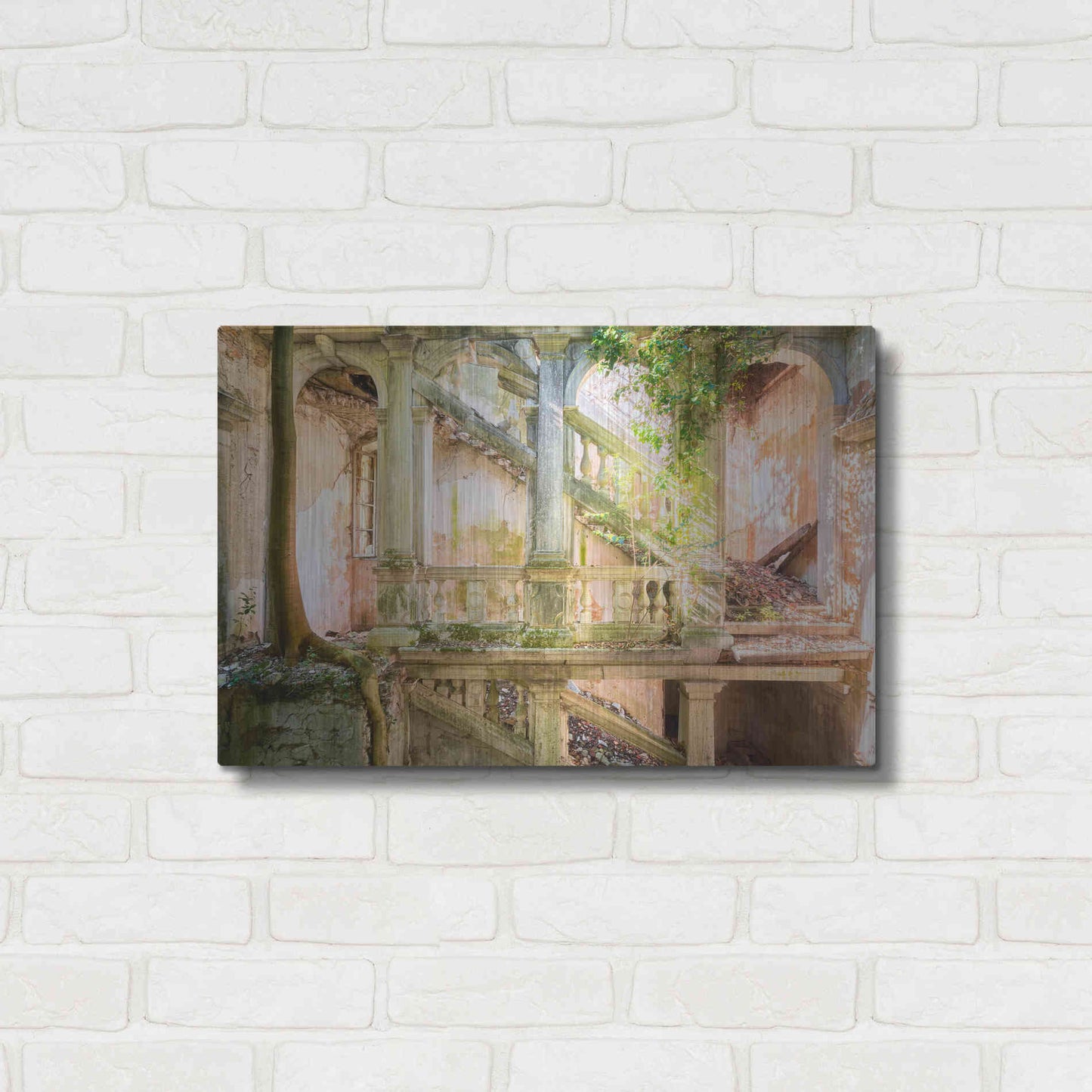 Luxe Metal Art 'Poetic Villa Ruin' by Roman Robroek Metal Wall Art,24x16