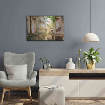 Luxe Metal Art 'Poetic Villa Ruin' by Roman Robroek Metal Wall Art,24x16