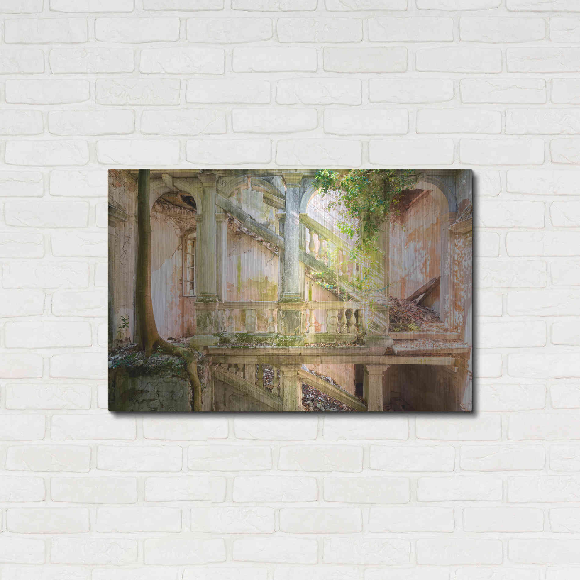 Luxe Metal Art 'Poetic Villa Ruin' by Roman Robroek Metal Wall Art,36x24
