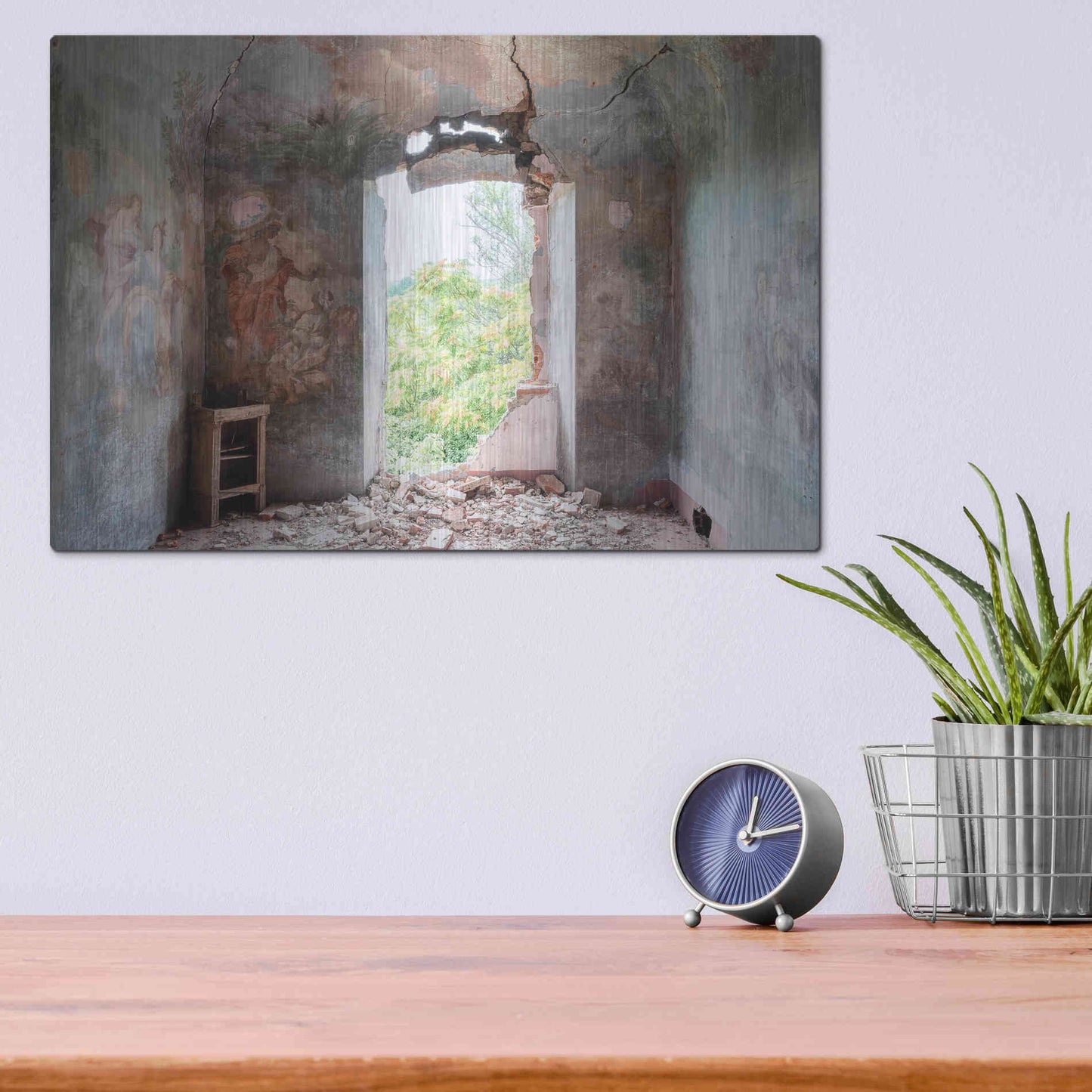 Luxe Metal Art 'Crack In The Wall' by Roman Robroek Metal Wall Art,16x12