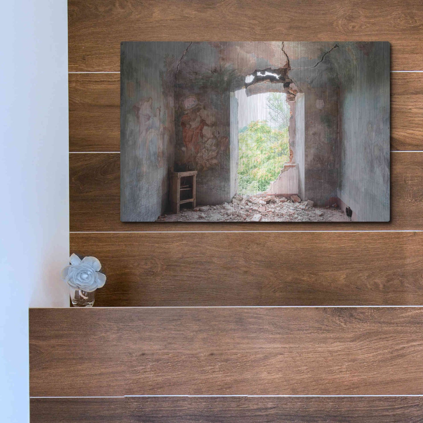 Luxe Metal Art 'Crack In The Wall' by Roman Robroek Metal Wall Art,16x12