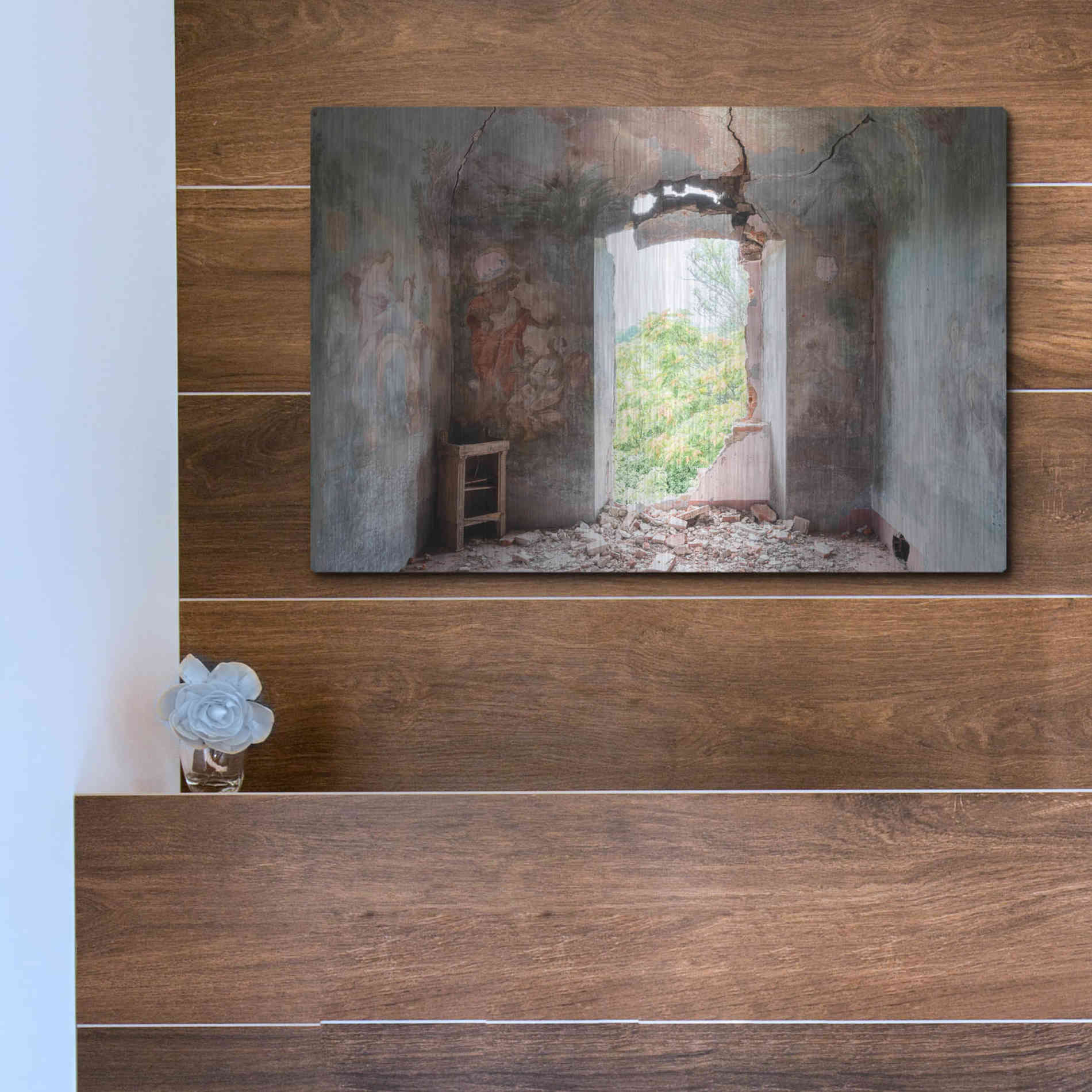 Luxe Metal Art 'Crack In The Wall' by Roman Robroek Metal Wall Art,16x12