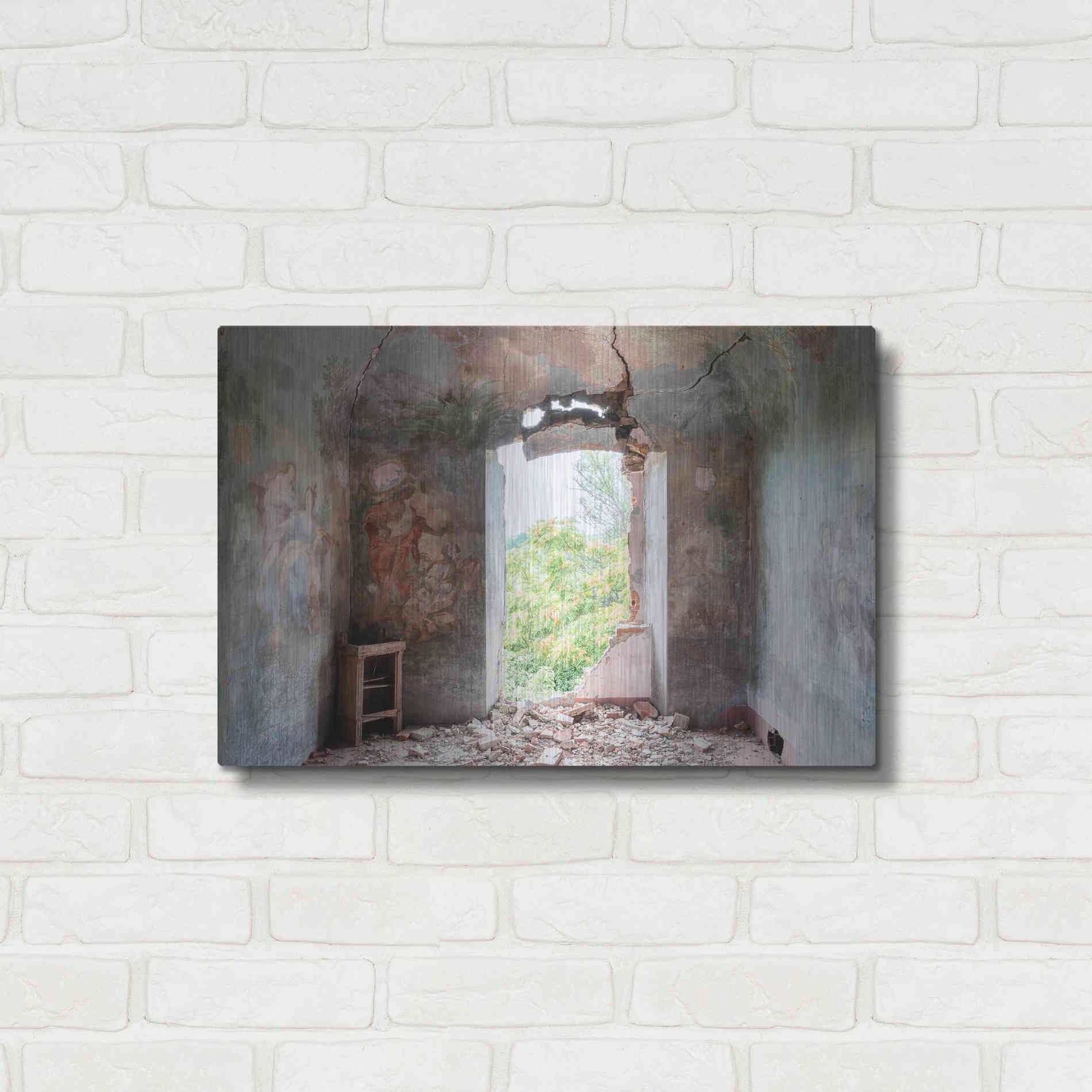 Luxe Metal Art 'Crack In The Wall' by Roman Robroek Metal Wall Art,24x16