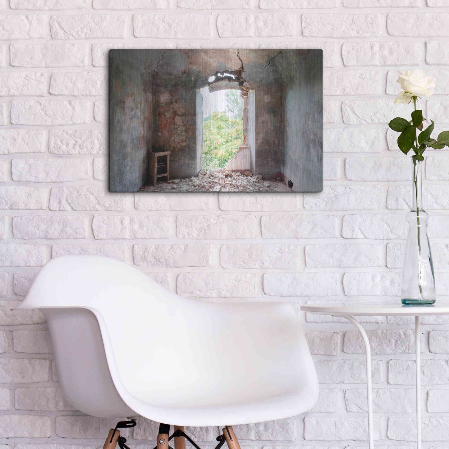 Luxe Metal Art 'Crack In The Wall' by Roman Robroek Metal Wall Art,24x16