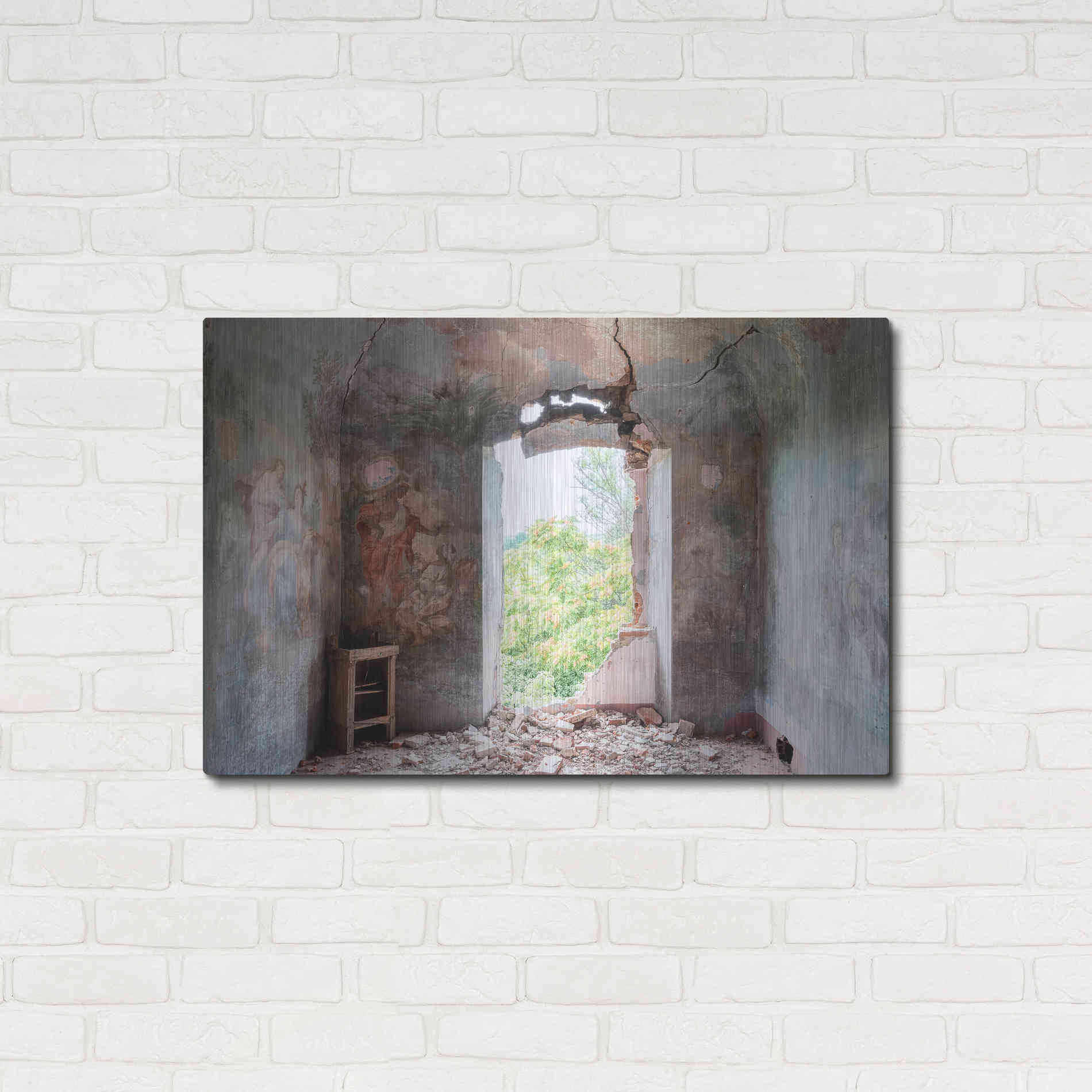 Luxe Metal Art 'Crack In The Wall' by Roman Robroek Metal Wall Art,36x24