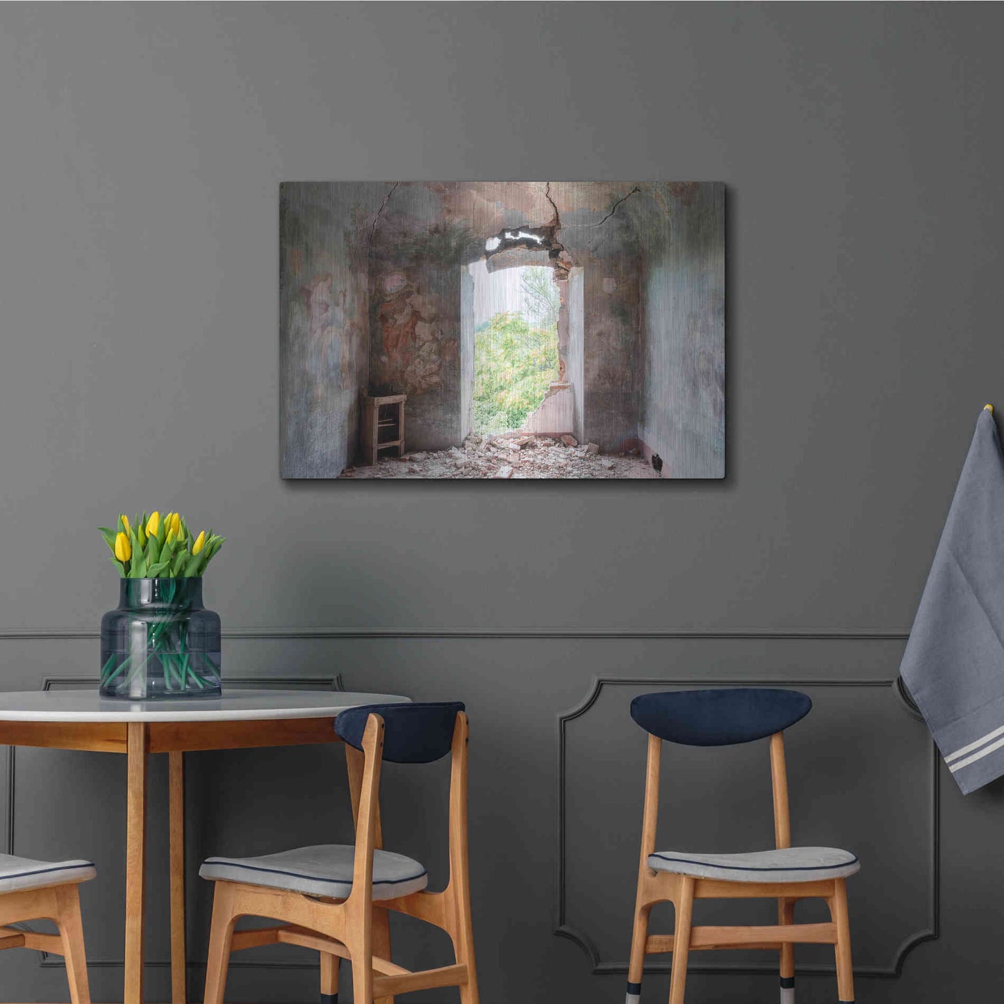 Luxe Metal Art 'Crack In The Wall' by Roman Robroek Metal Wall Art,36x24