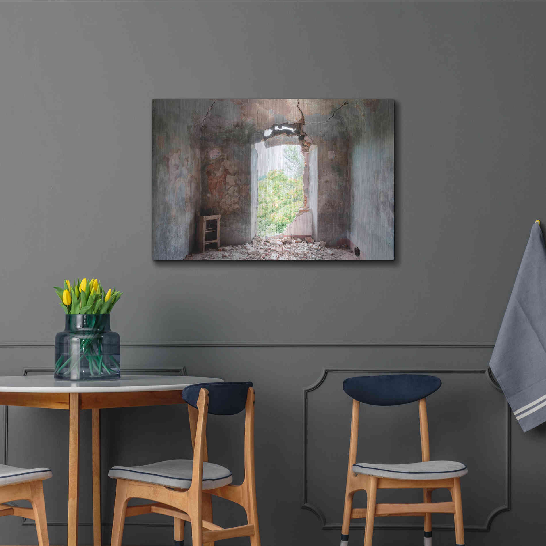 Luxe Metal Art 'Crack In The Wall' by Roman Robroek Metal Wall Art,36x24