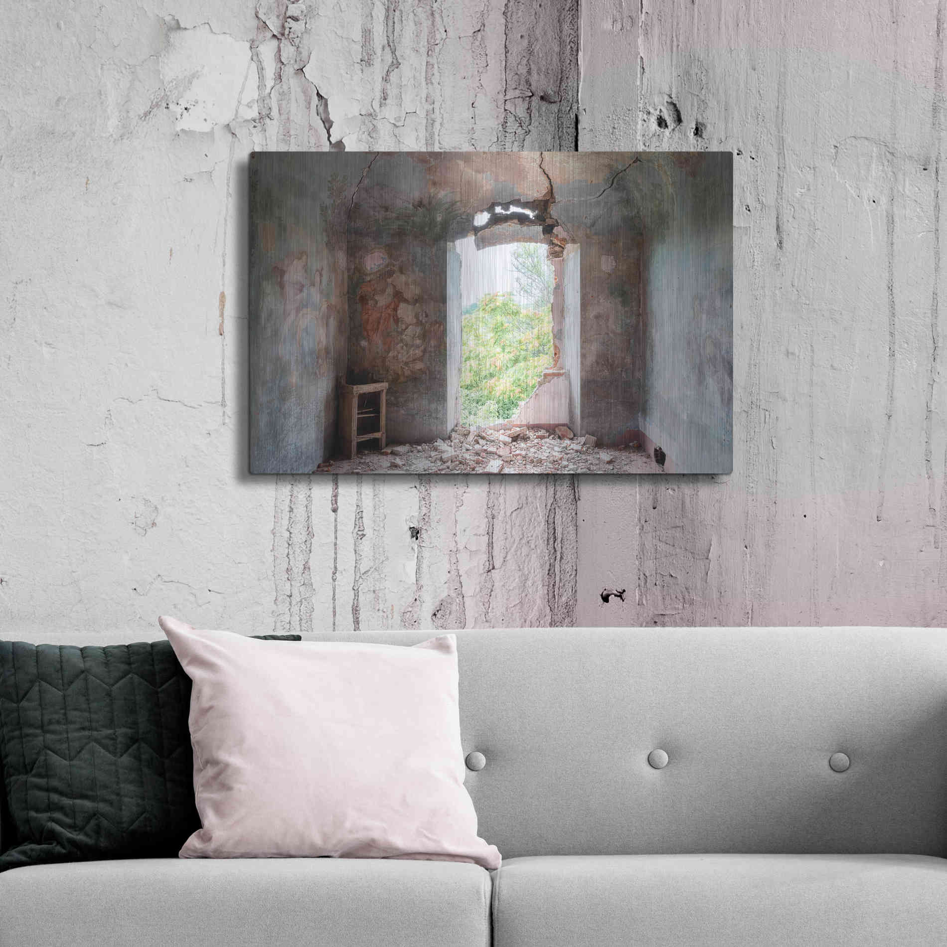Luxe Metal Art 'Crack In The Wall' by Roman Robroek Metal Wall Art,36x24