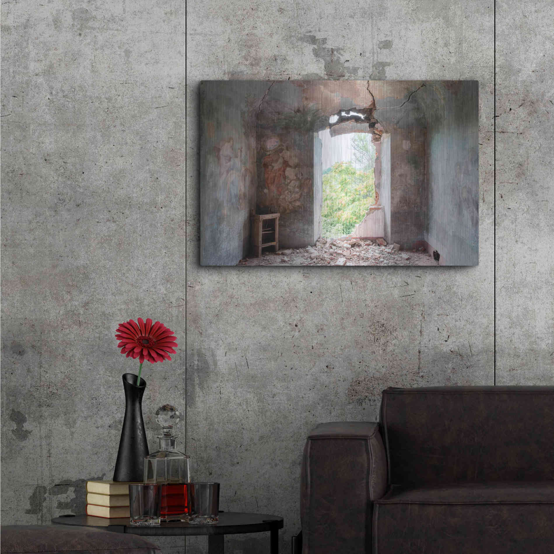 Luxe Metal Art 'Crack In The Wall' by Roman Robroek Metal Wall Art,36x24