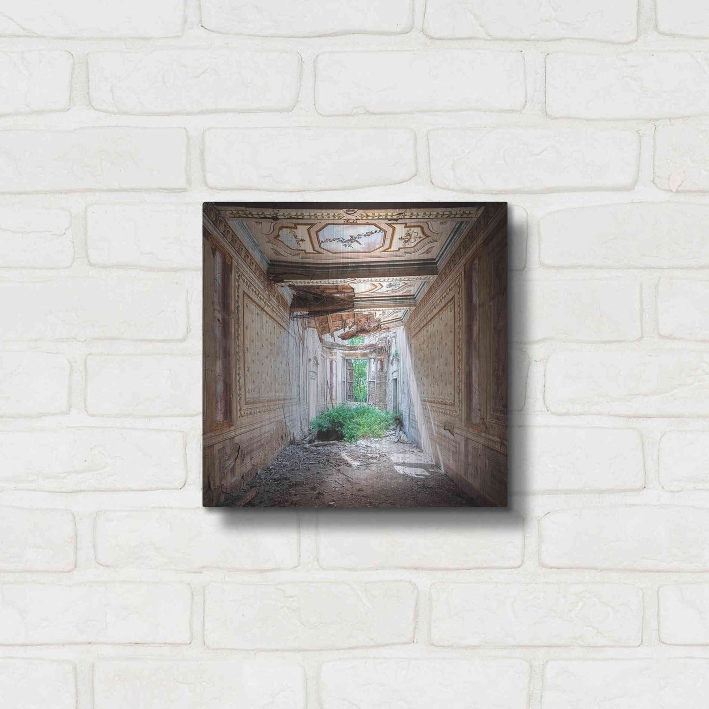 Luxe Metal Art 'Broken Farm' by Roman Robroek Metal Wall Art,12x12