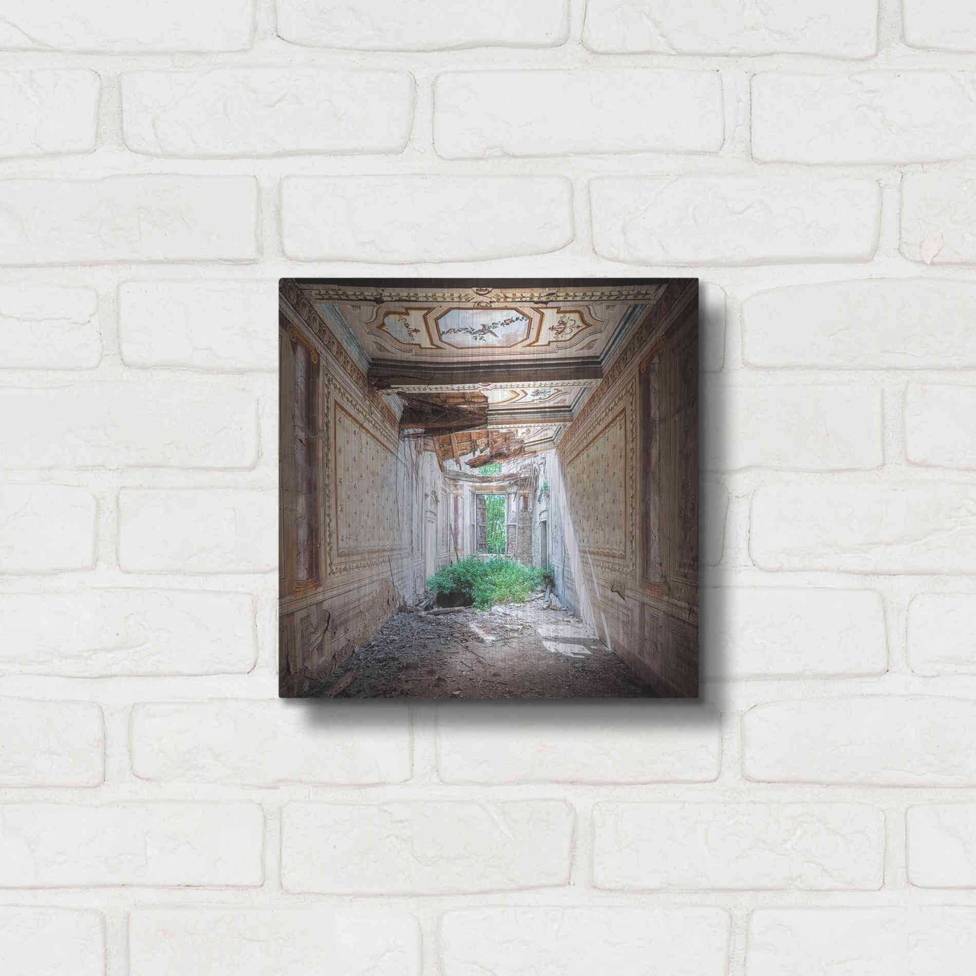 Luxe Metal Art 'Broken Farm' by Roman Robroek Metal Wall Art,12x12