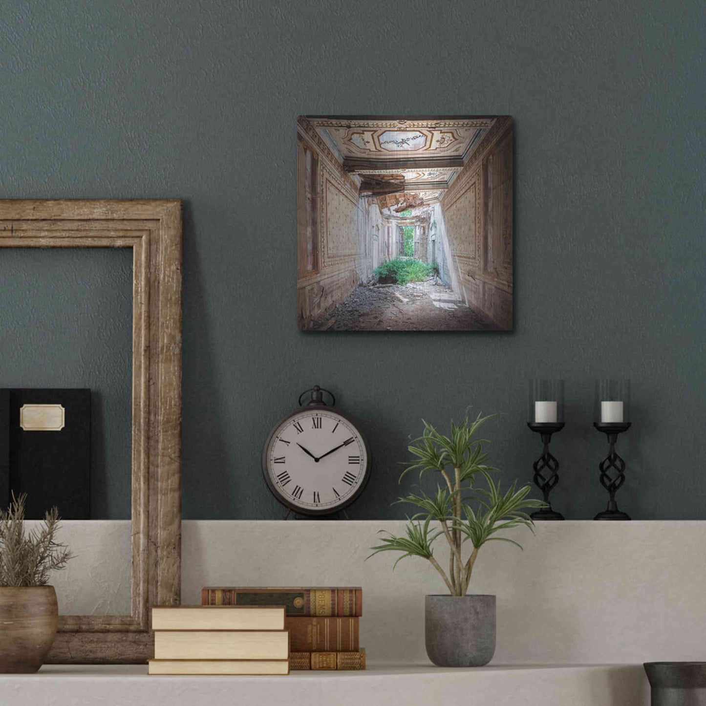 Luxe Metal Art 'Broken Farm' by Roman Robroek Metal Wall Art,12x12