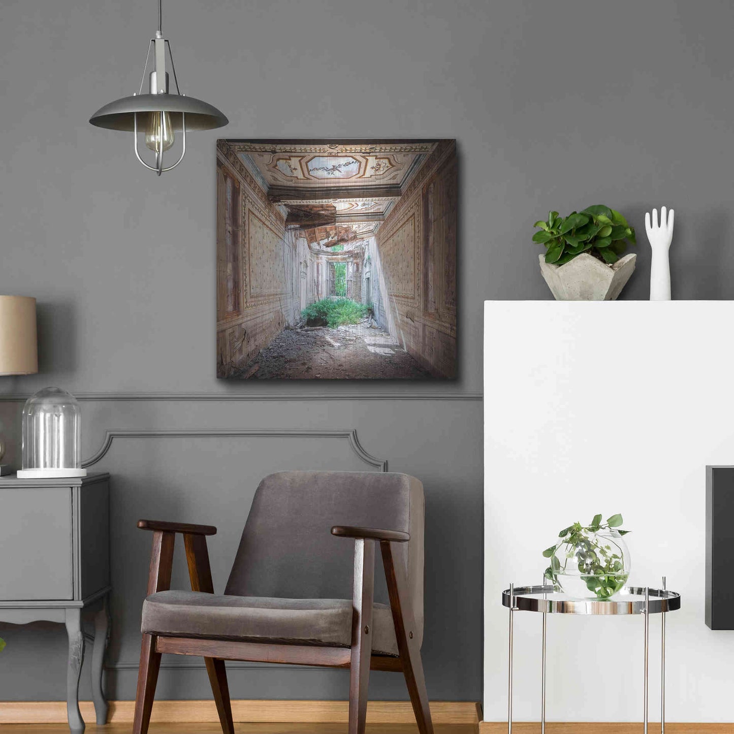 Luxe Metal Art 'Broken Farm' by Roman Robroek Metal Wall Art,24x24