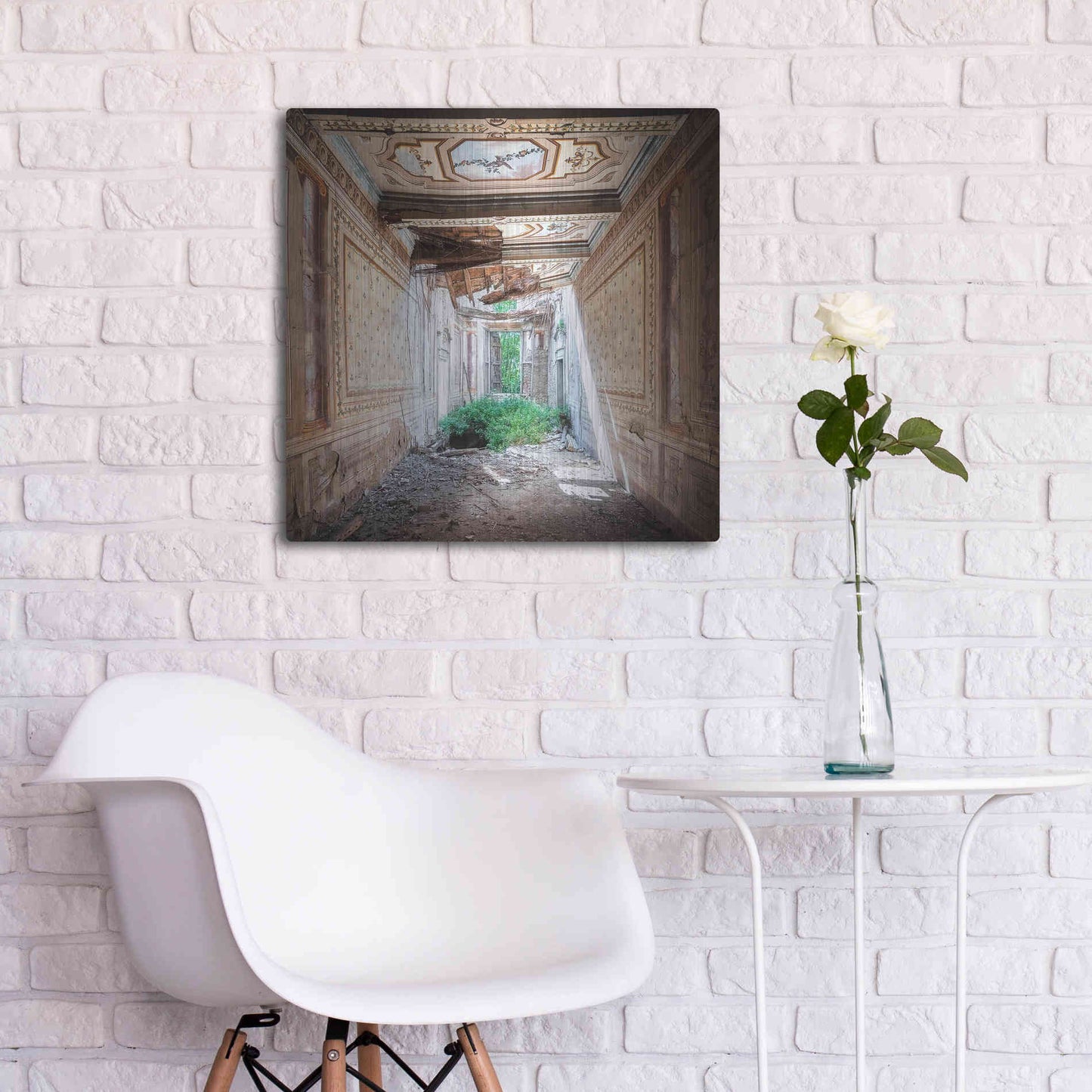 Luxe Metal Art 'Broken Farm' by Roman Robroek Metal Wall Art,24x24