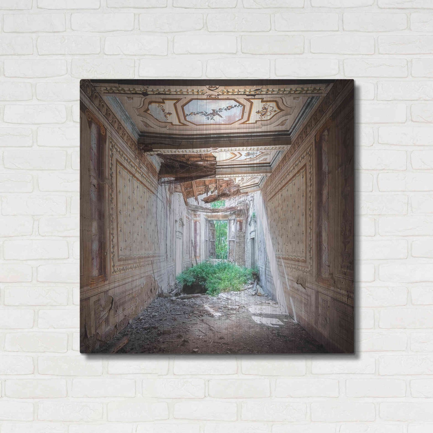 Luxe Metal Art 'Broken Farm' by Roman Robroek Metal Wall Art,36x36