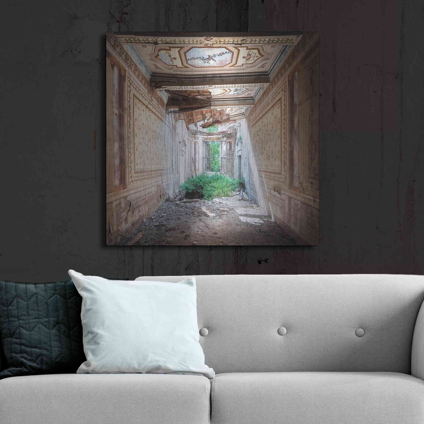 Luxe Metal Art 'Broken Farm' by Roman Robroek Metal Wall Art,36x36