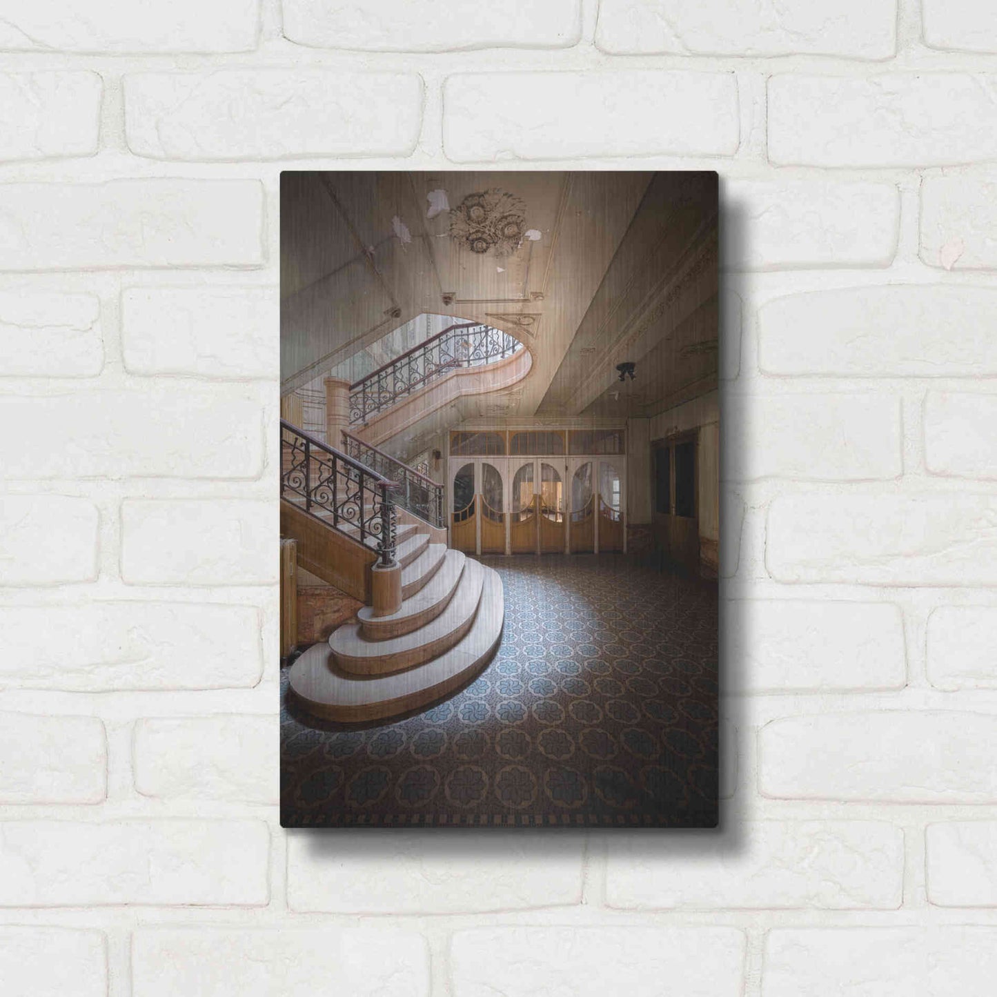 Luxe Metal Art 'Stairs From The Side' by Roman Robroek Metal Wall Art,12x16