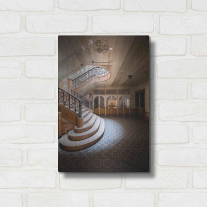 Luxe Metal Art 'Stairs From The Side' by Roman Robroek Metal Wall Art,12x16