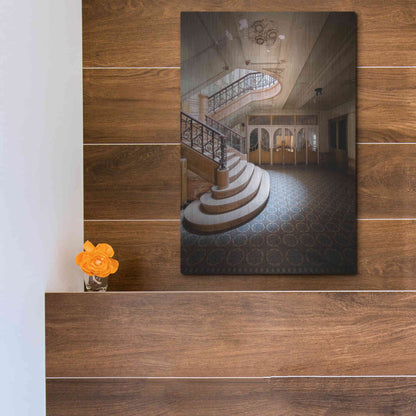 Luxe Metal Art 'Stairs From The Side' by Roman Robroek Metal Wall Art,12x16