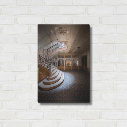 Luxe Metal Art 'Stairs From The Side' by Roman Robroek Metal Wall Art,16x24